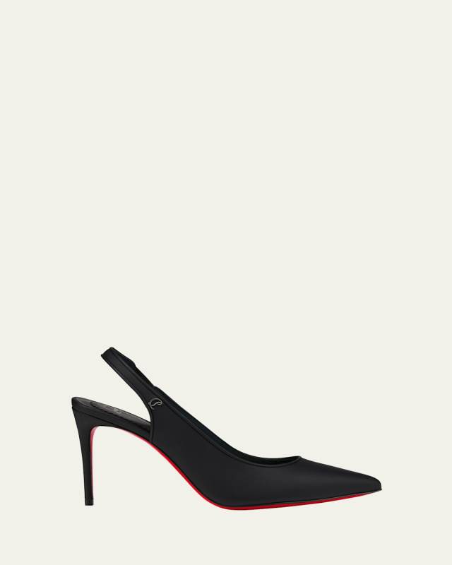 Sporty Kate Leather Red Sole Slingback Pumps